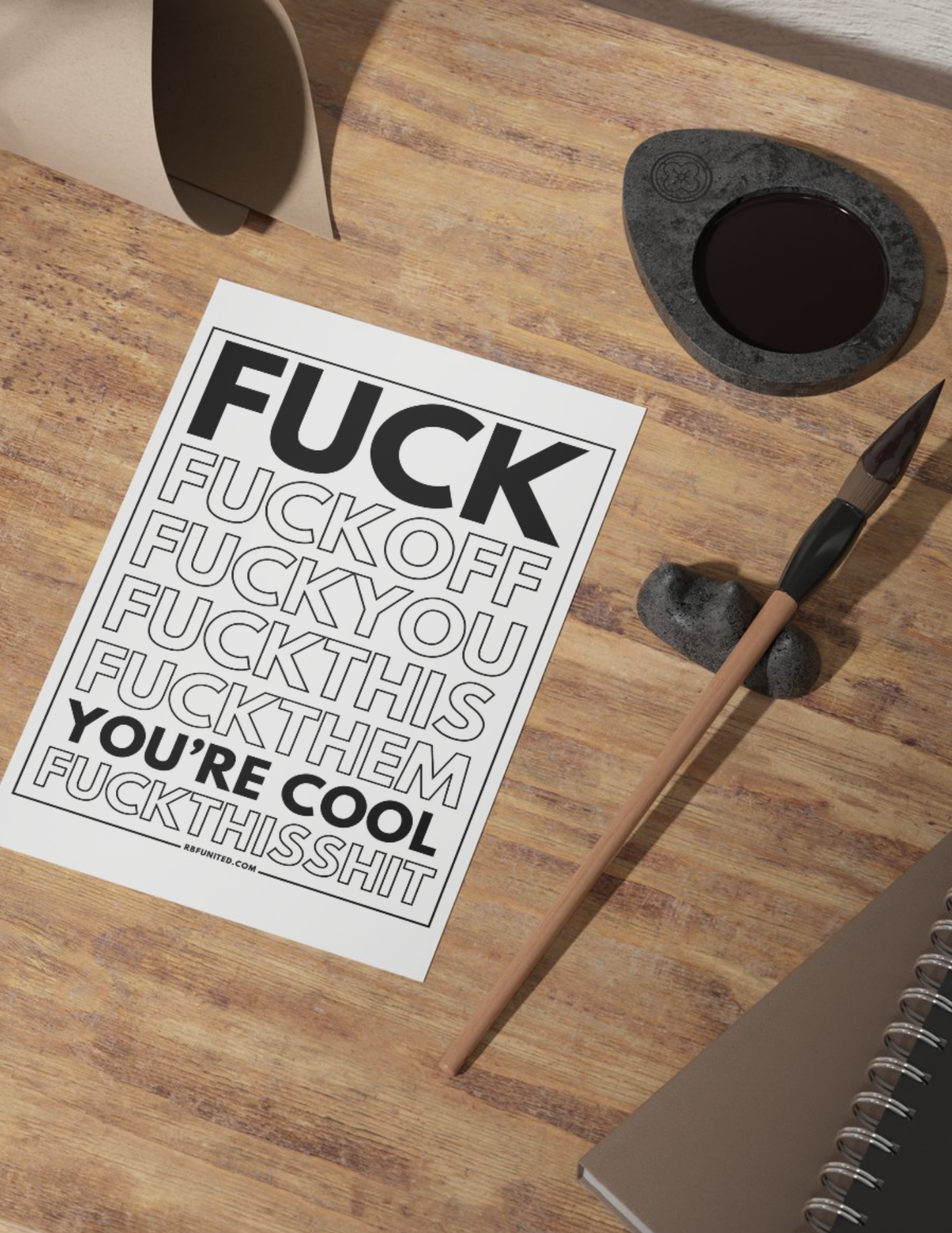 'Fuck' Stress Relief Coloring Page