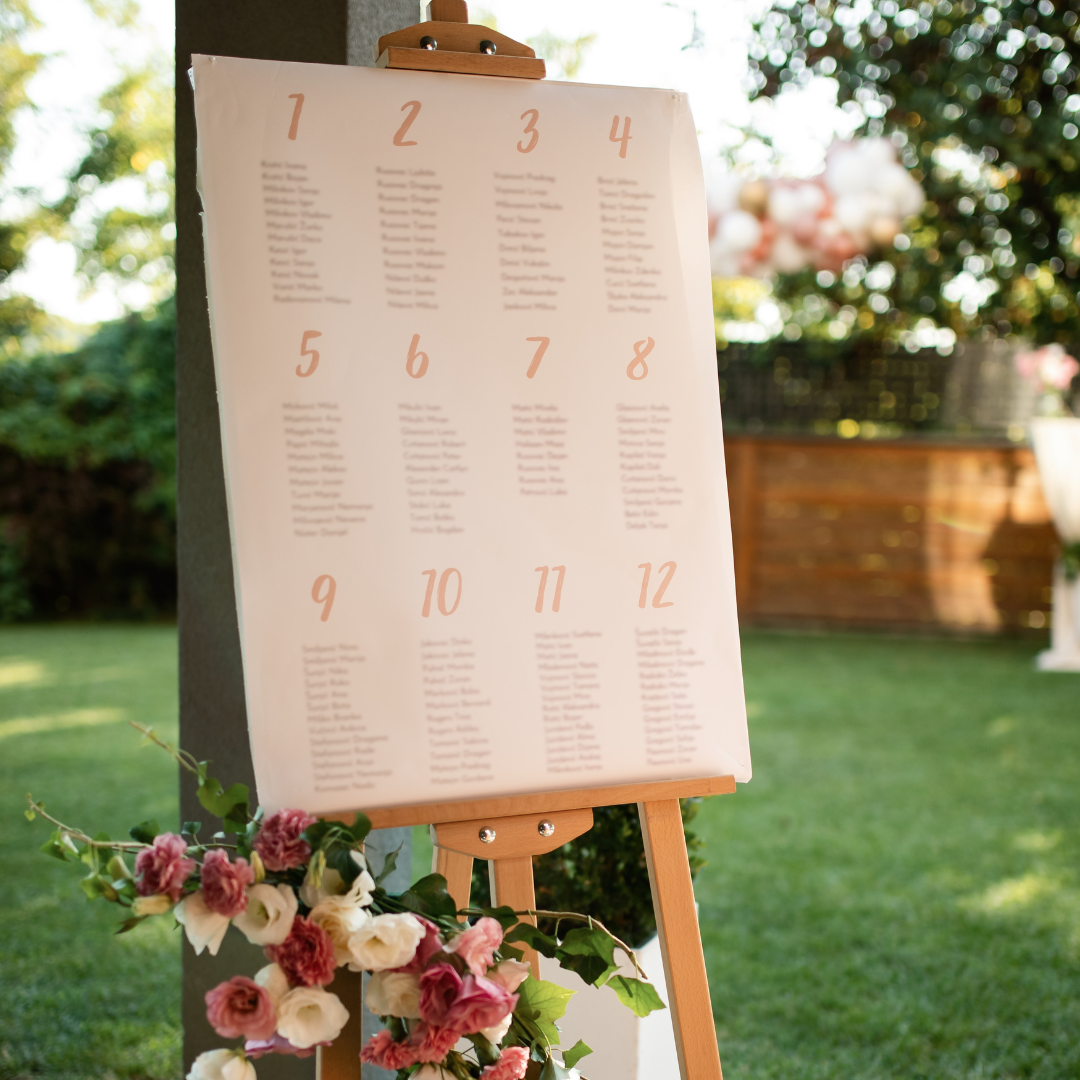 Wedding Seating Chart Design