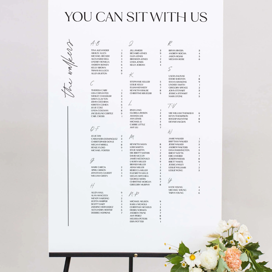 Wedding Seating Chart Design