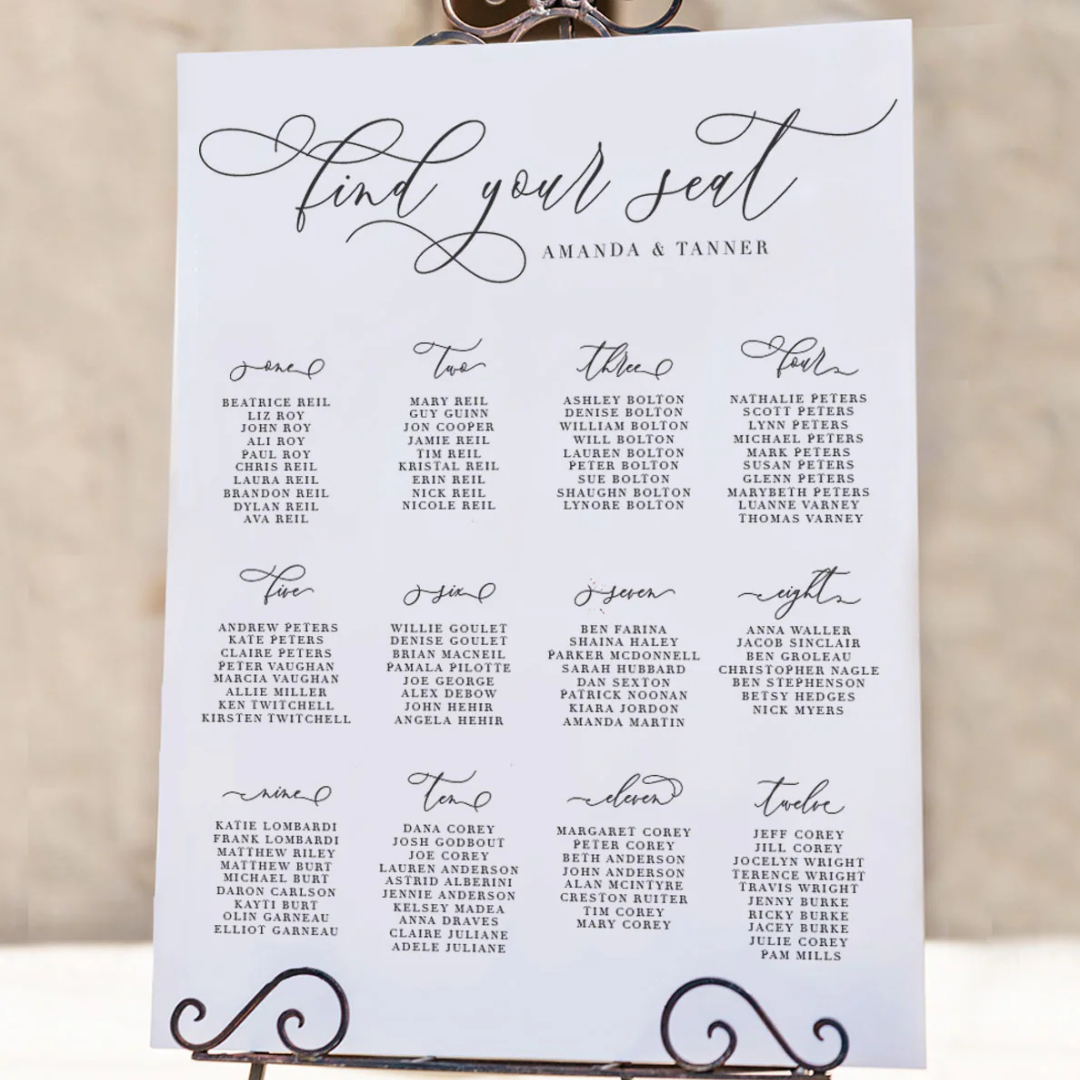Wedding Seating Chart Design