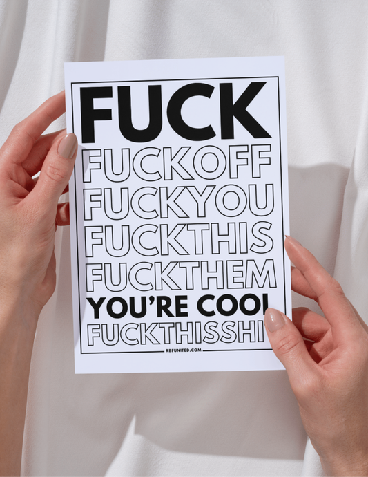 'Fuck' Stress Relief Coloring Page