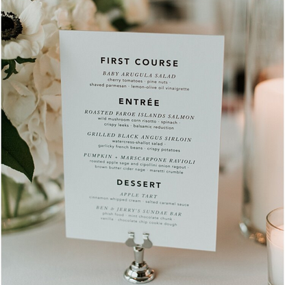 Wedding Menu Design