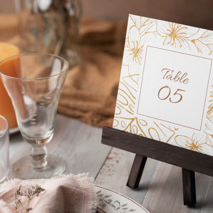 Wedding Table Numbers & Place Cards Design