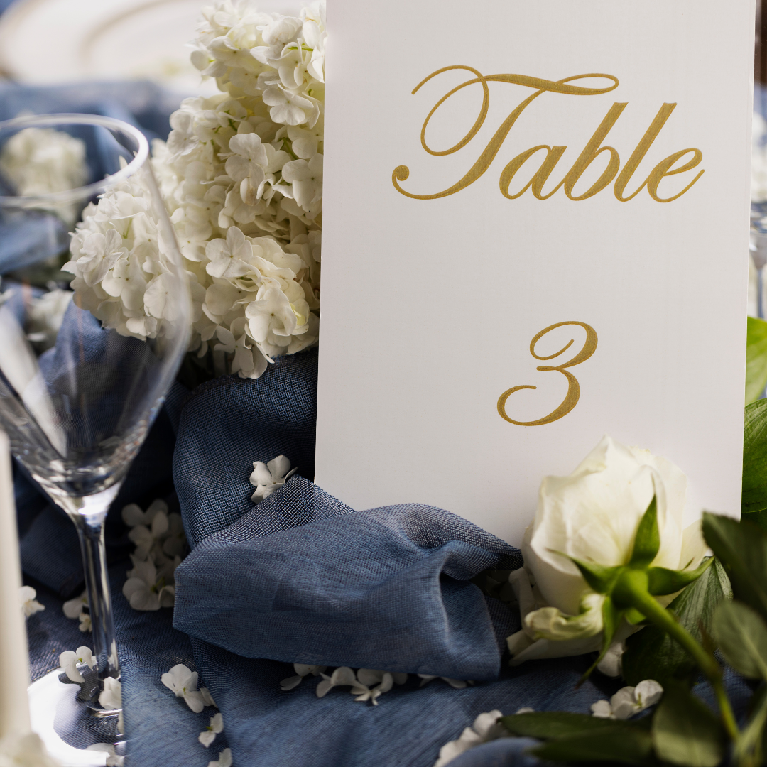 Wedding Table Numbers & Place Cards Design